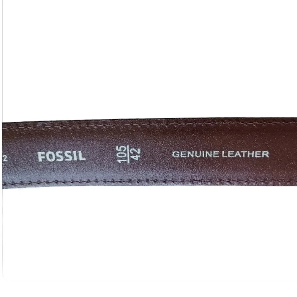 Mens Fossil Brown Leather Belt Gorpcore Grunge 90s 80s Work Quality Classic